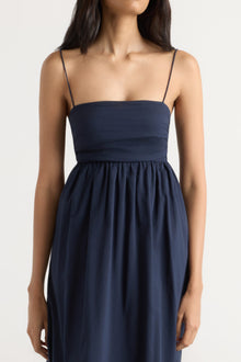Arya | Aurora Ruched Organic Cotton Maxi Dress in Size Small