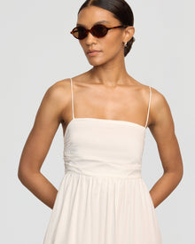Vanessa | Aurora Ruched Organic Cotton Maxi Dress in Size Small