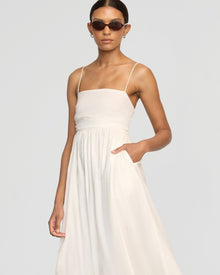 Vanessa | Aurora Ruched Organic Cotton Maxi Dress in Size Small