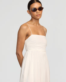 Vanessa | Aurora Ruched Organic Cotton Maxi Dress in Size Small
