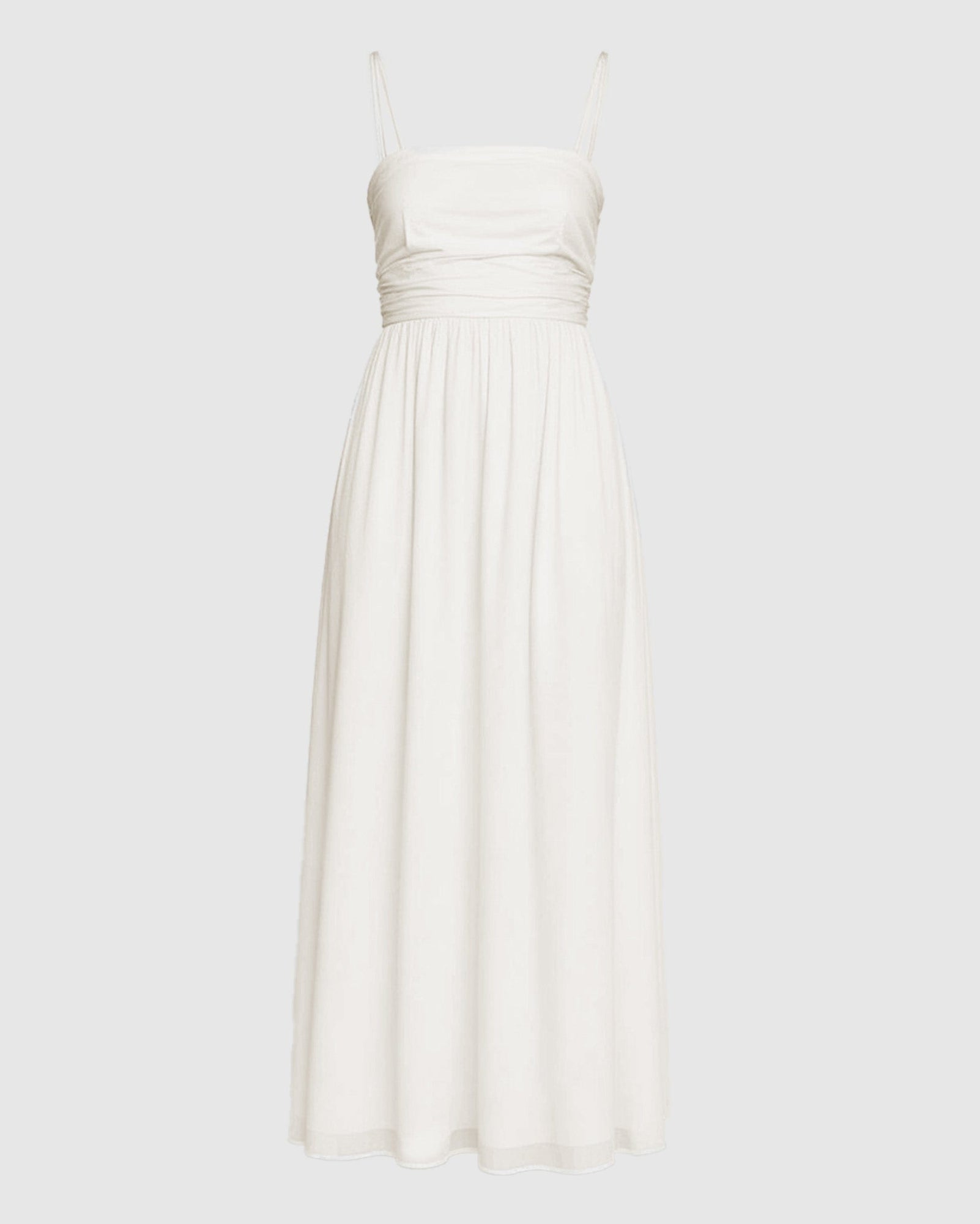 Vanessa | Aurora Ruched Organic Cotton Maxi Dress in Size Small