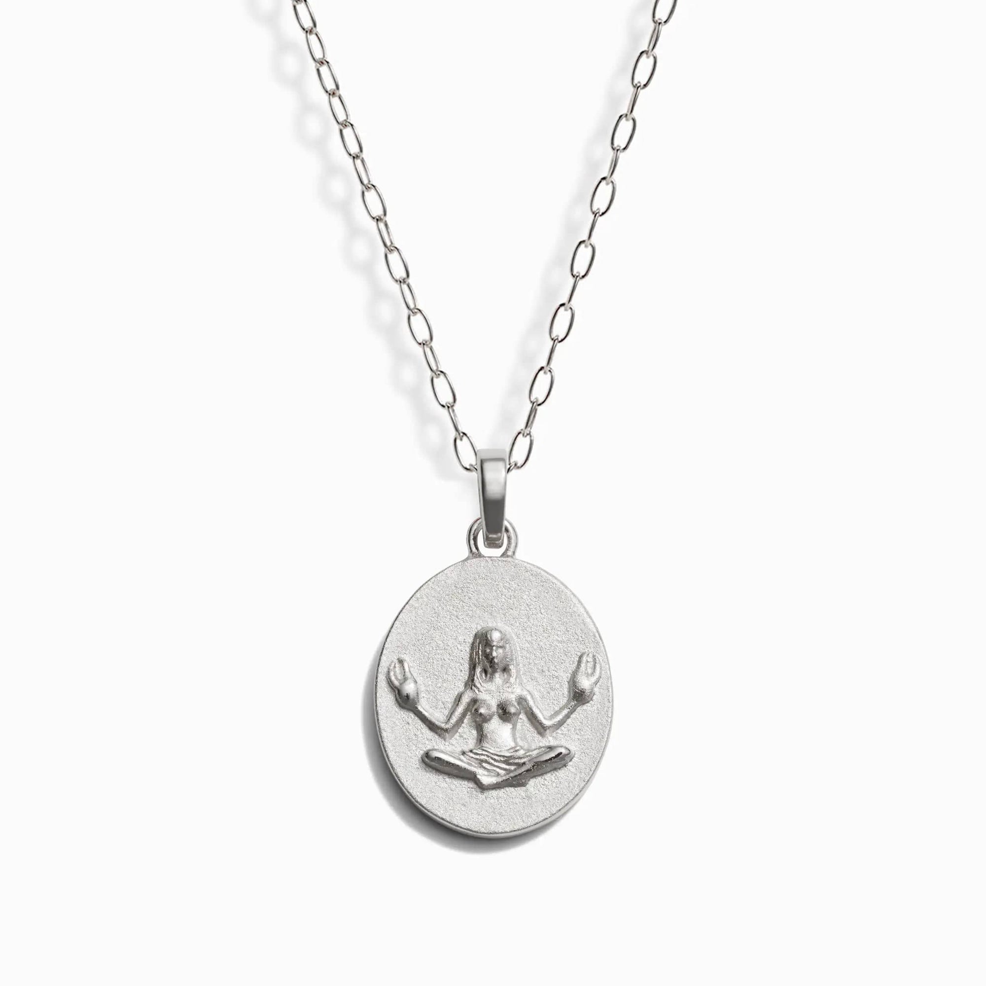 Awe Inspired Necklaces Sterling Silver / Cancer / 16" - 18" Zodiac Goddess Pendant + Mini Paperclip Chain