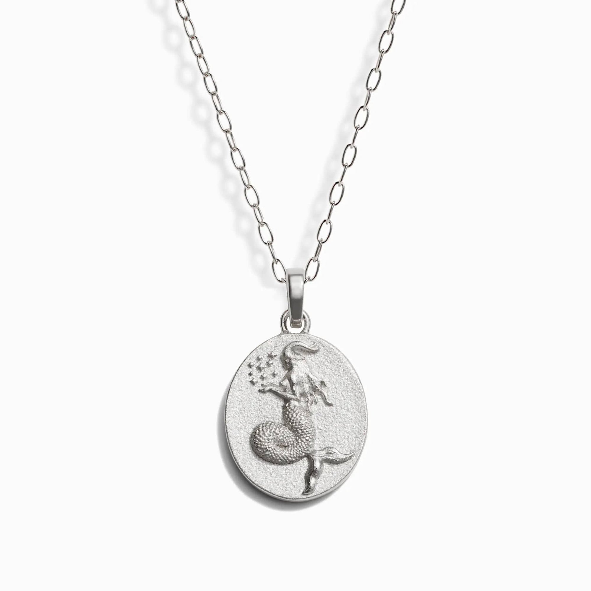 Awe Inspired Necklaces Sterling Silver / Capricorn / 16" - 18" Zodiac Goddess Pendant + Mini Paperclip Chain