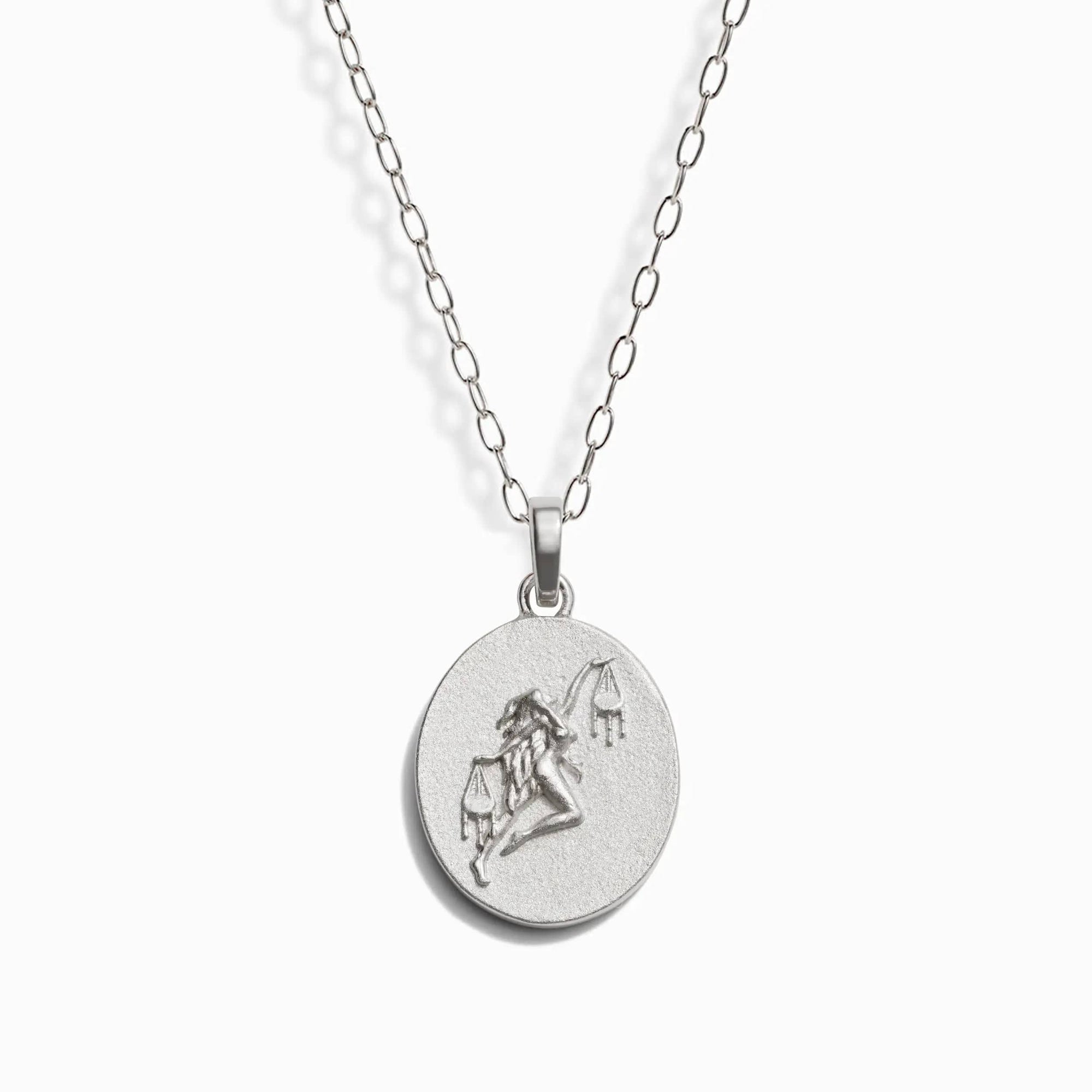 Awe Inspired Necklaces Sterling Silver / Libra / 16" - 18" Zodiac Goddess Pendant + Mini Paperclip Chain