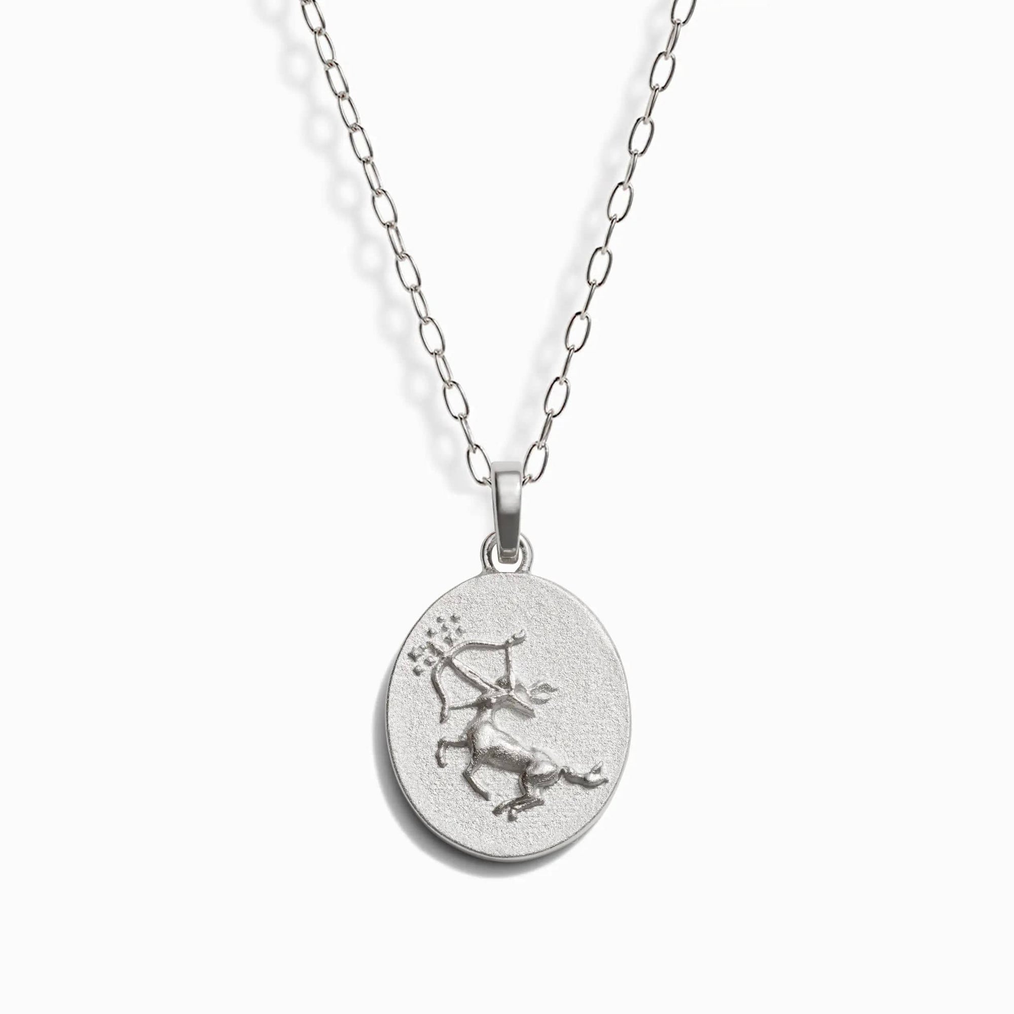 Awe Inspired Necklaces Sterling Silver / Sagittarius / 20" - 22" Zodiac Goddess Pendant + Mini Paperclip Chain