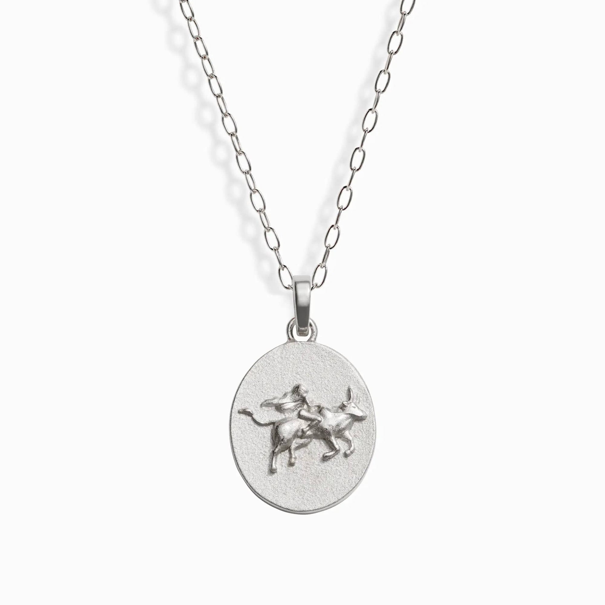 Awe Inspired Necklaces Sterling Silver / Taurus / 16" - 18" Zodiac Goddess Pendant + Mini Paperclip Chain