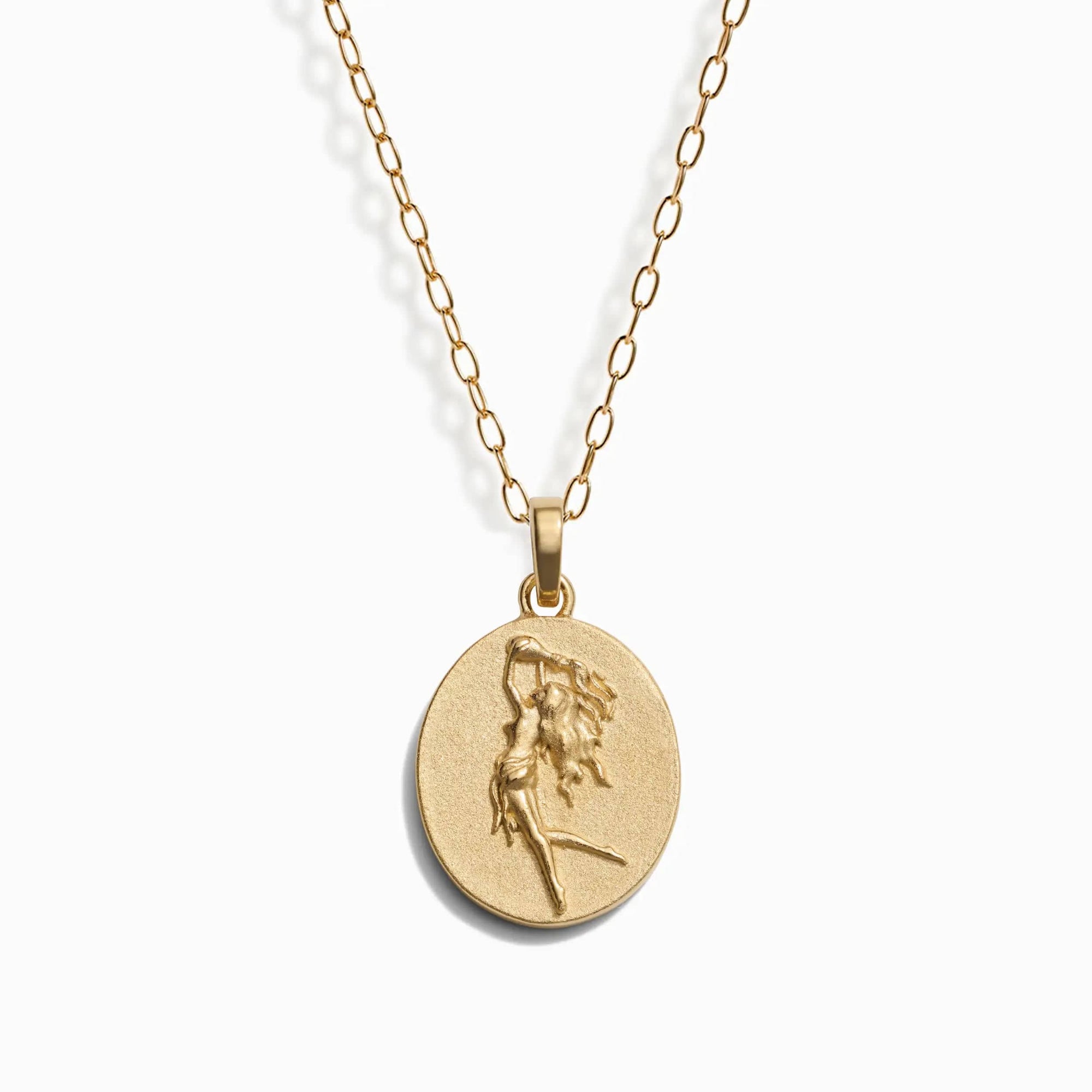 Awe Inspired Necklaces Zodiac Goddess Pendant + Mini Paperclip Chain