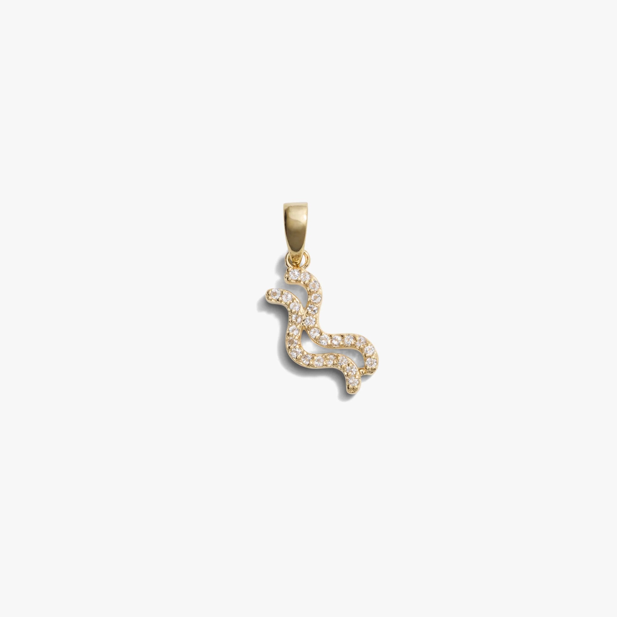 Awe Inspired Pendants 14K Yellow Gold Vermeil / Aquarius / Mini Zodiac Gemstone Amulet