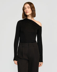 Helena | Ayra Tencel-Wool Off-Shoulder Tee in Size Small