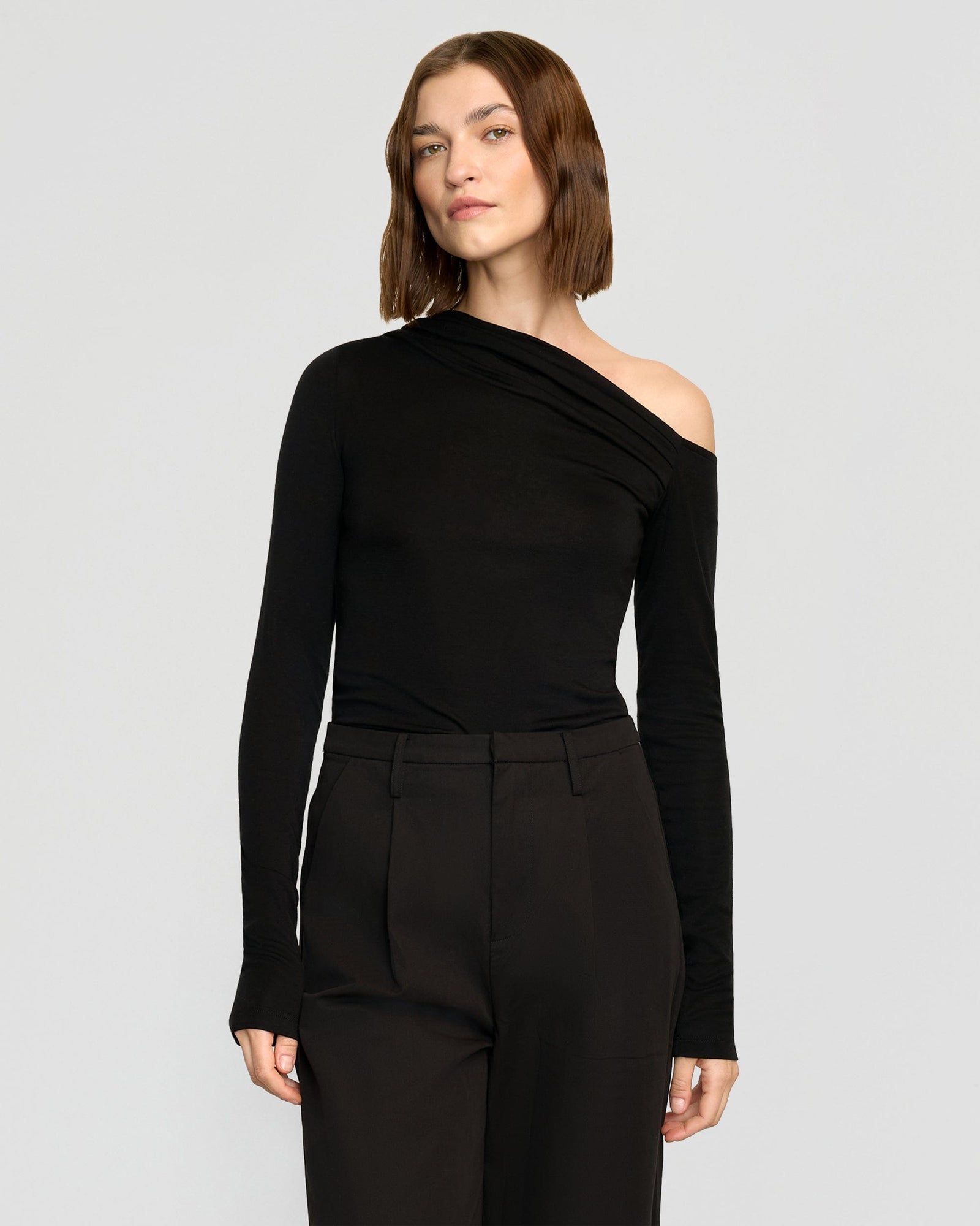 Helena | Ayra Tencel-Wool Off-Shoulder Tee in Size Small