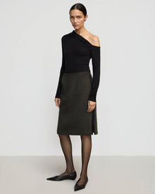 Charlotte | Ayra Tencel-Wool Off-Shoulder Tee in Size Small