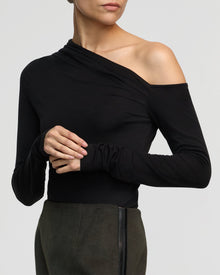 Charlotte | Ayra Tencel-Wool Off-Shoulder Tee in Size Small