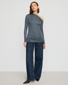 Helena | Ayra Tencel-Wool Off-Shoulder Tee in Size Small