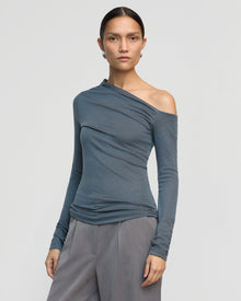 Charlotte | Ayra Tencel-Wool Off-Shoulder Tee in Size Small