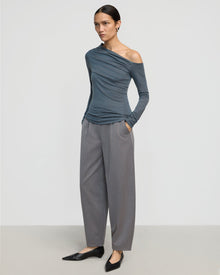 Charlotte | Ayra Tencel-Wool Off-Shoulder Tee in Size Small