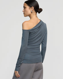 Charlotte | Ayra Tencel-Wool Off-Shoulder Tee in Size Small