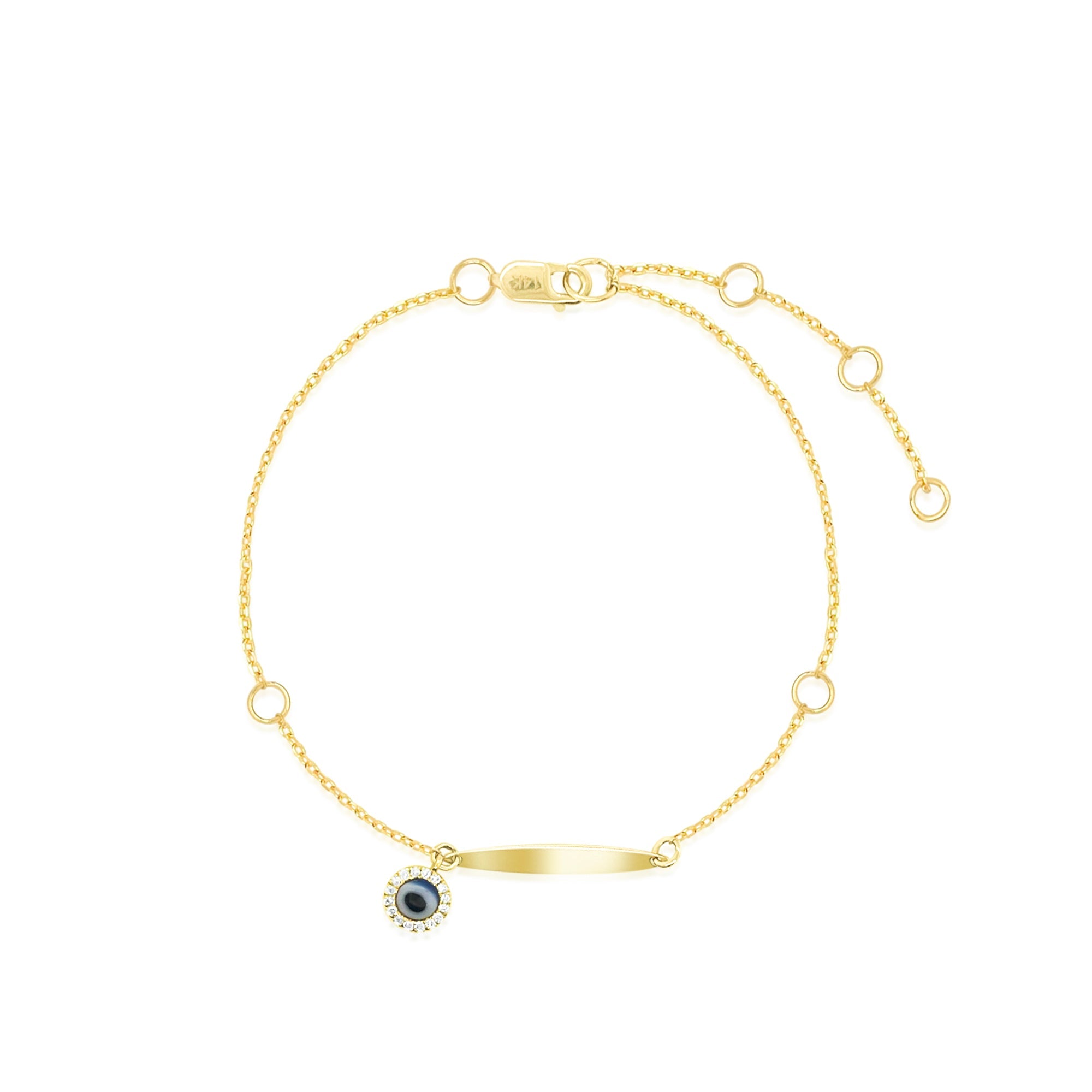 Yellow Gold Evil Eye Bracelet | Yellow Gold