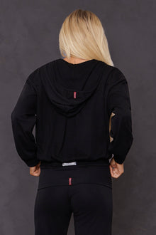 Women | Sporty HT Zip-Up Hoodie | Black
