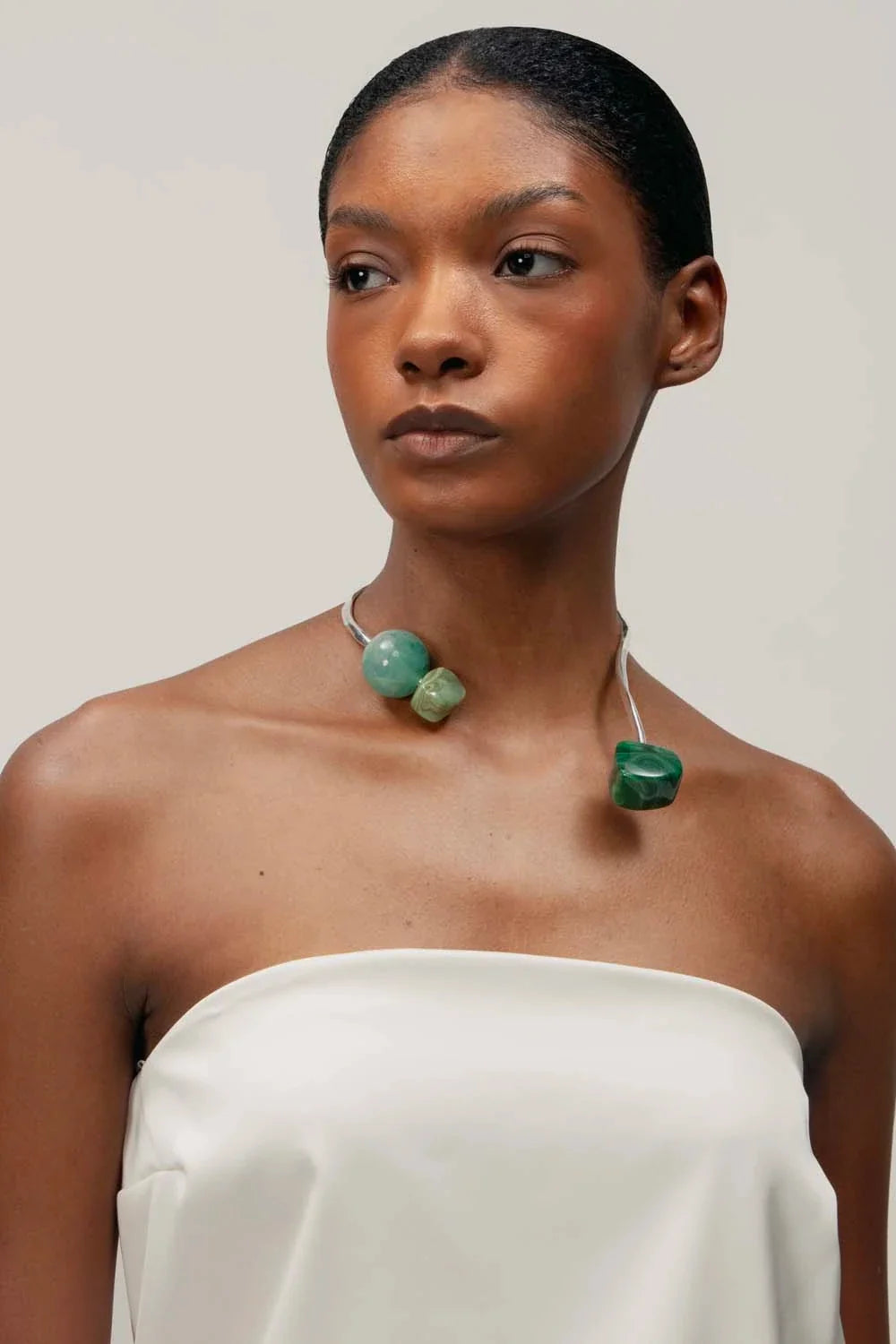 Pensiero Necklace | Jadeite Silver