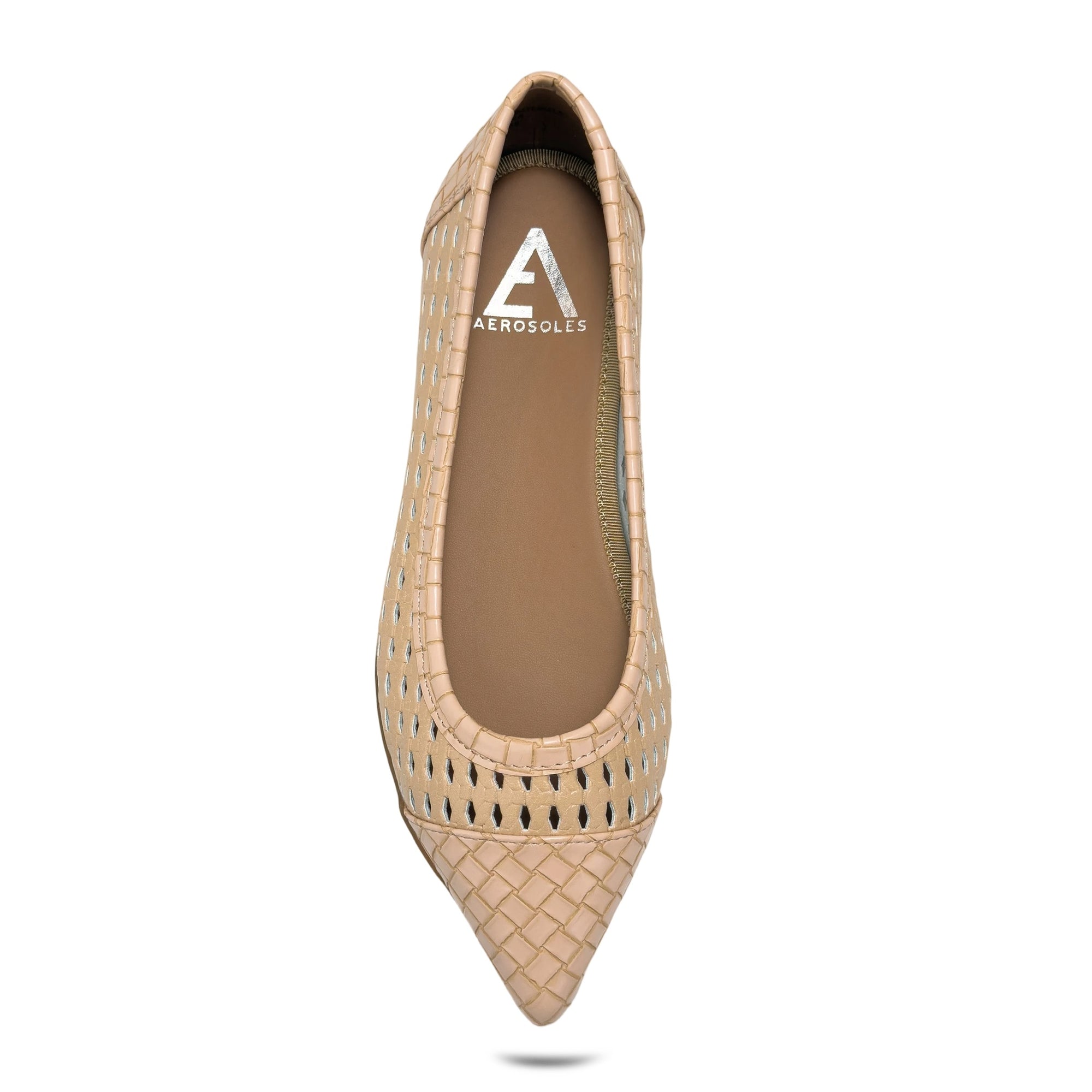 Dala Casual Flat | Beige Bisque Faux Open Weave