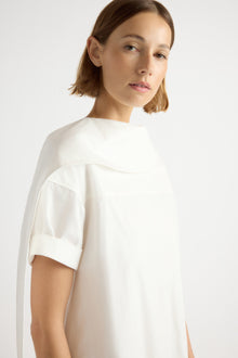 Mali | Babba Shirred Scarf-Neck Dress in Size Small