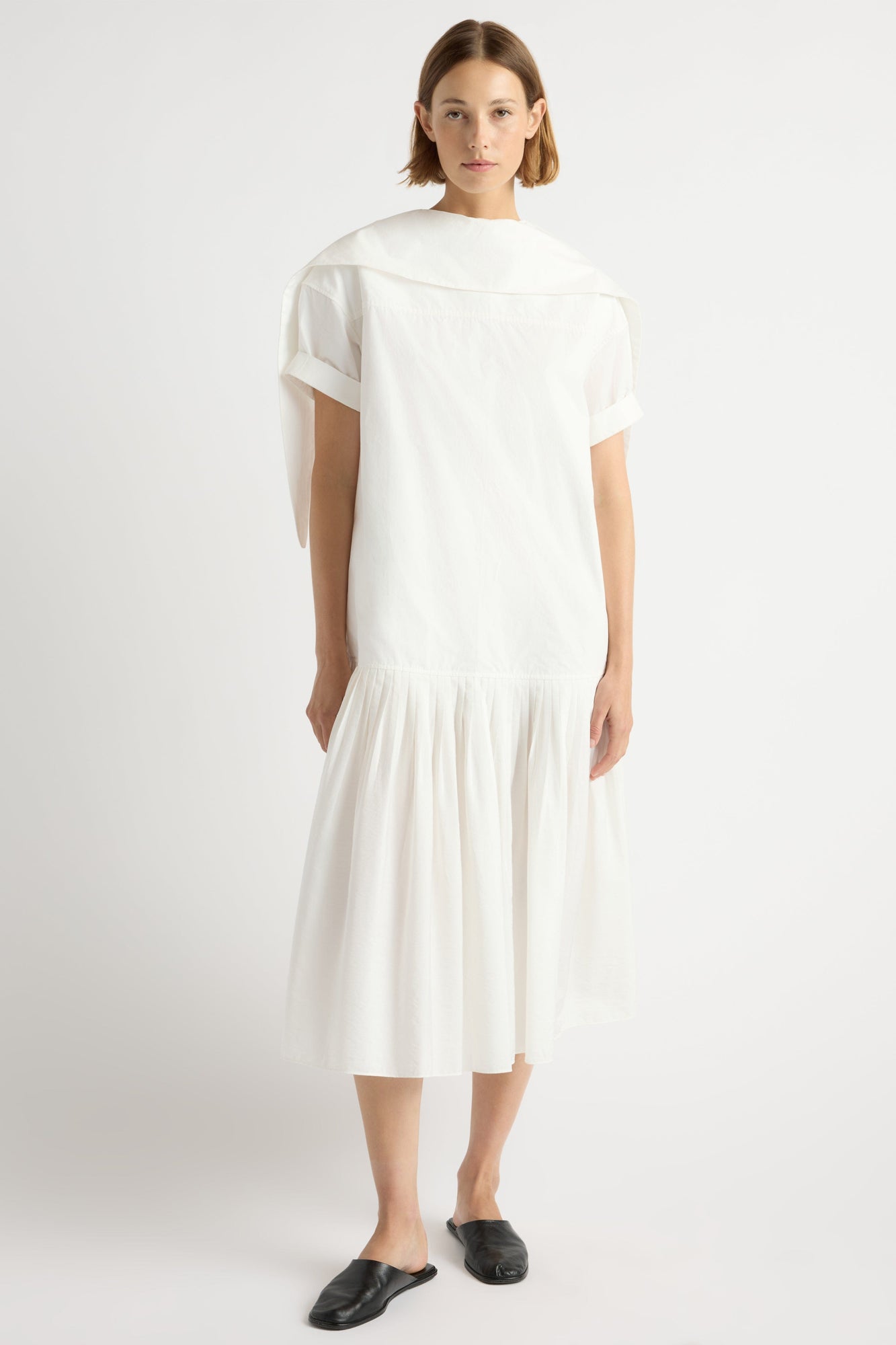 Mali | Babba Shirred Scarf-Neck Dress in Size Small