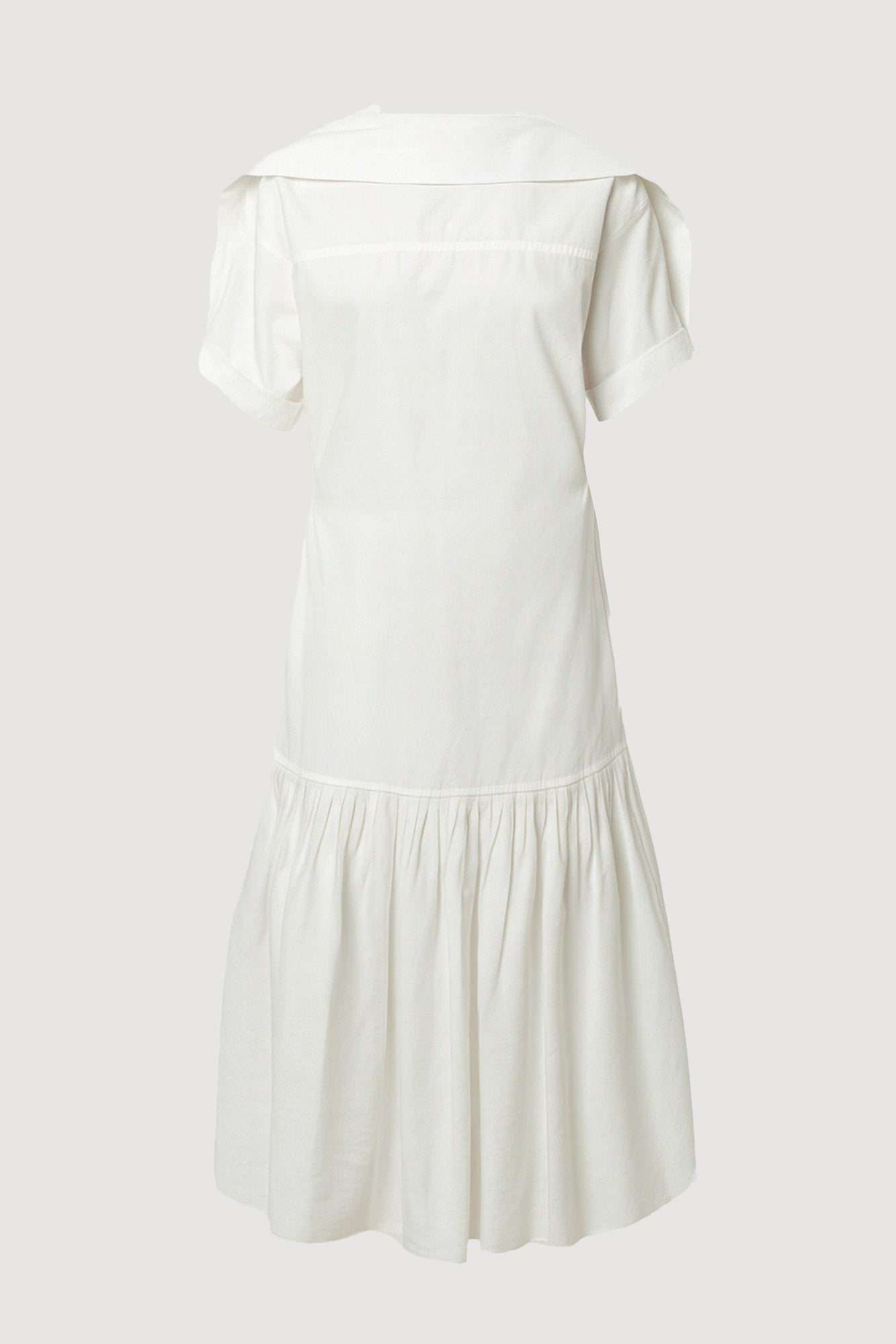 Shelby | Babba Shirred Scarf-Neck Dress in Size Small - Flat