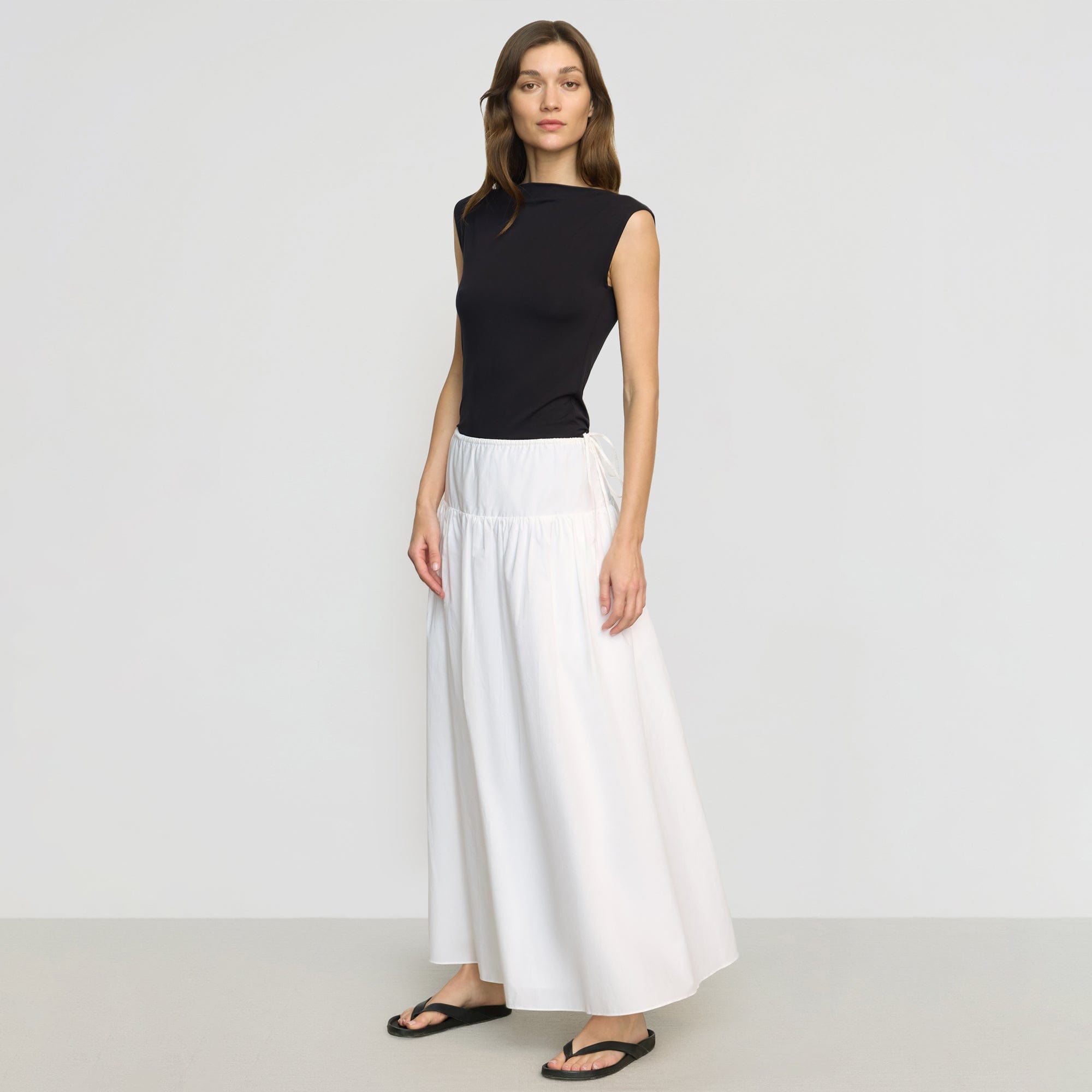 Bao Organic Cotton Drop-Waist Skirt | Soft White