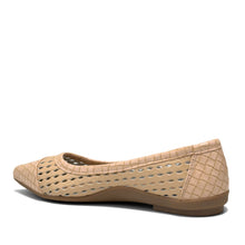 Dala Casual Flat | Beige Bisque Faux Open Weave