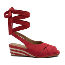 Roberta Dress Wedge | Rich Red Linen