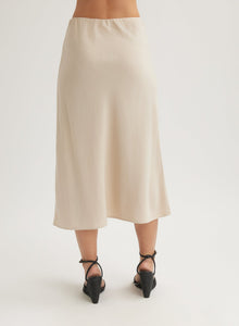 Bias Midi Skirt | Linen Sand