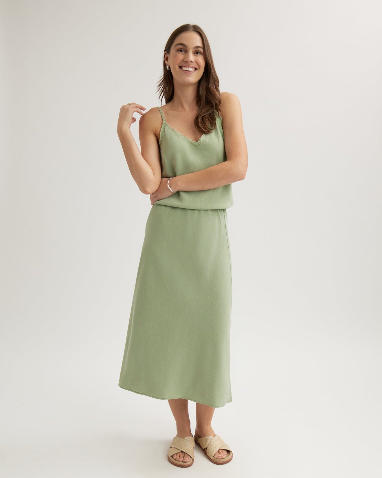Bias Midi Skirt | Olive Grove