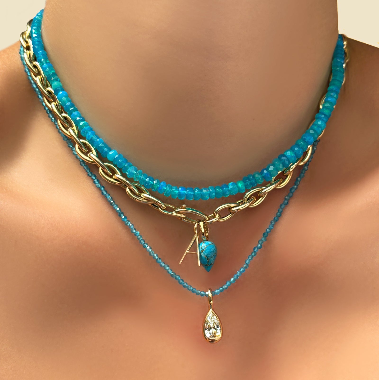 Skinny Gemstone Necklace