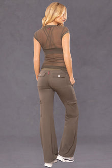 Women | Lightweight Fleece Wide Leg Cargo Sweatpant | Olive