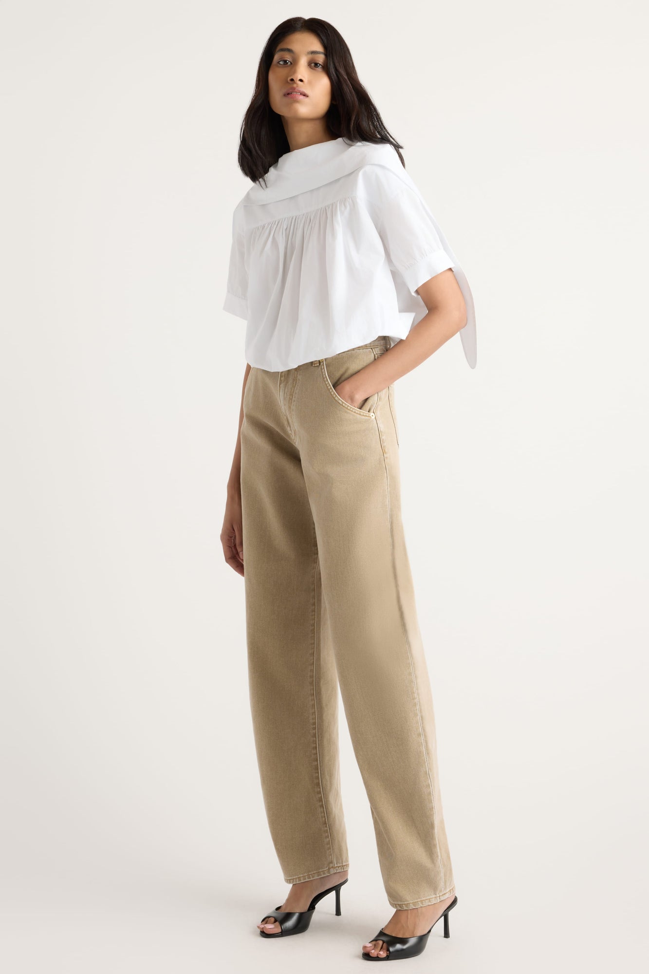 Arya | Bronte Foldover Scarf-Neck Tunic Top in Size Small