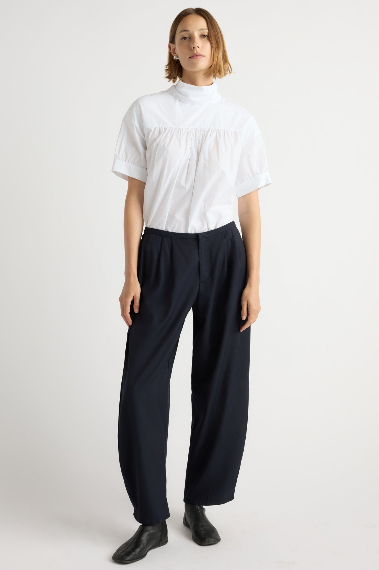 Mali | Bronte Foldover Scarf-Neck Tunic Top in Size Small