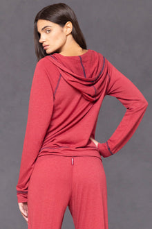 Women | Butter Terry Zip-Up Slouchy Hoodie | Crimson