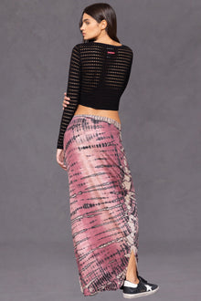 Women | Butter Terry Shirttail Maxi Skirt | Multi Color Adire Wash 1