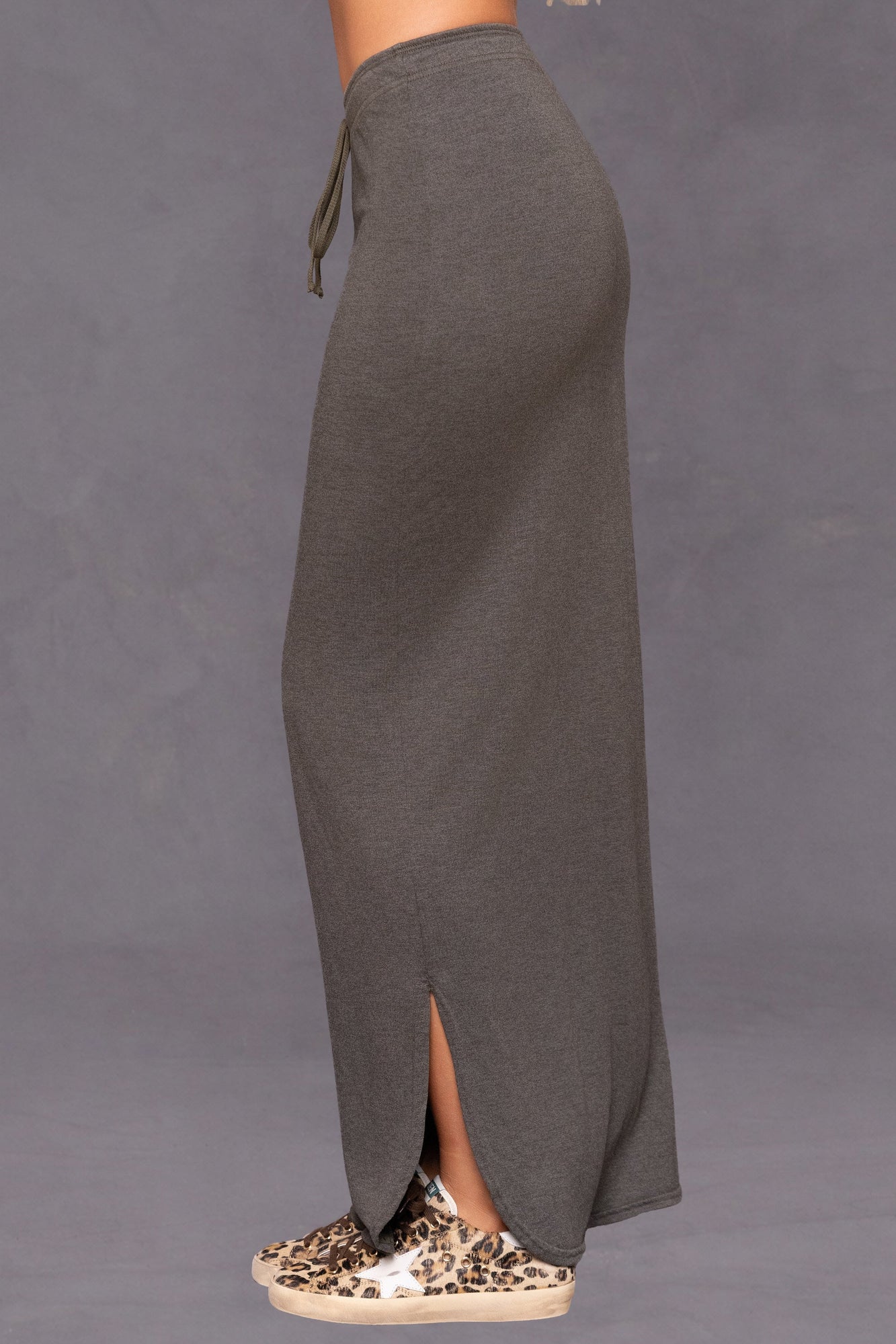 Women | Butter Terry Shirttail Maxi Skirt | Olive