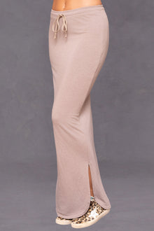 Women | Butter Terry Shirttail Maxi Skirt | Woodsmoke