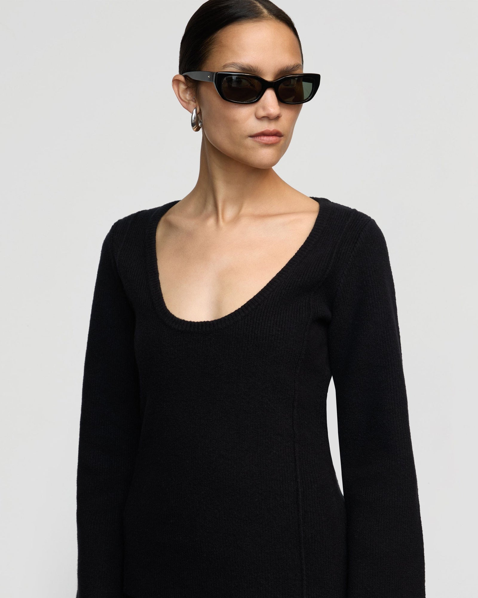 Charlotte | Camilla Seam-Detail Scoop-Neck Sweater in Size Extra Small