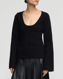Charlotte | Camilla Seam-Detail Scoop-Neck Sweater in Size Extra Small