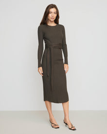 Renee | Carmen Ribbed Long-Sleeve Wrap Dress in Size Small