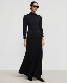 Charlotte | Chandra Ottoman-Knit Long-Sleeve Dress in Size Small