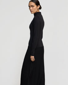 Charlotte | Chandra Ottoman-Knit Long-Sleeve Dress in Size Small