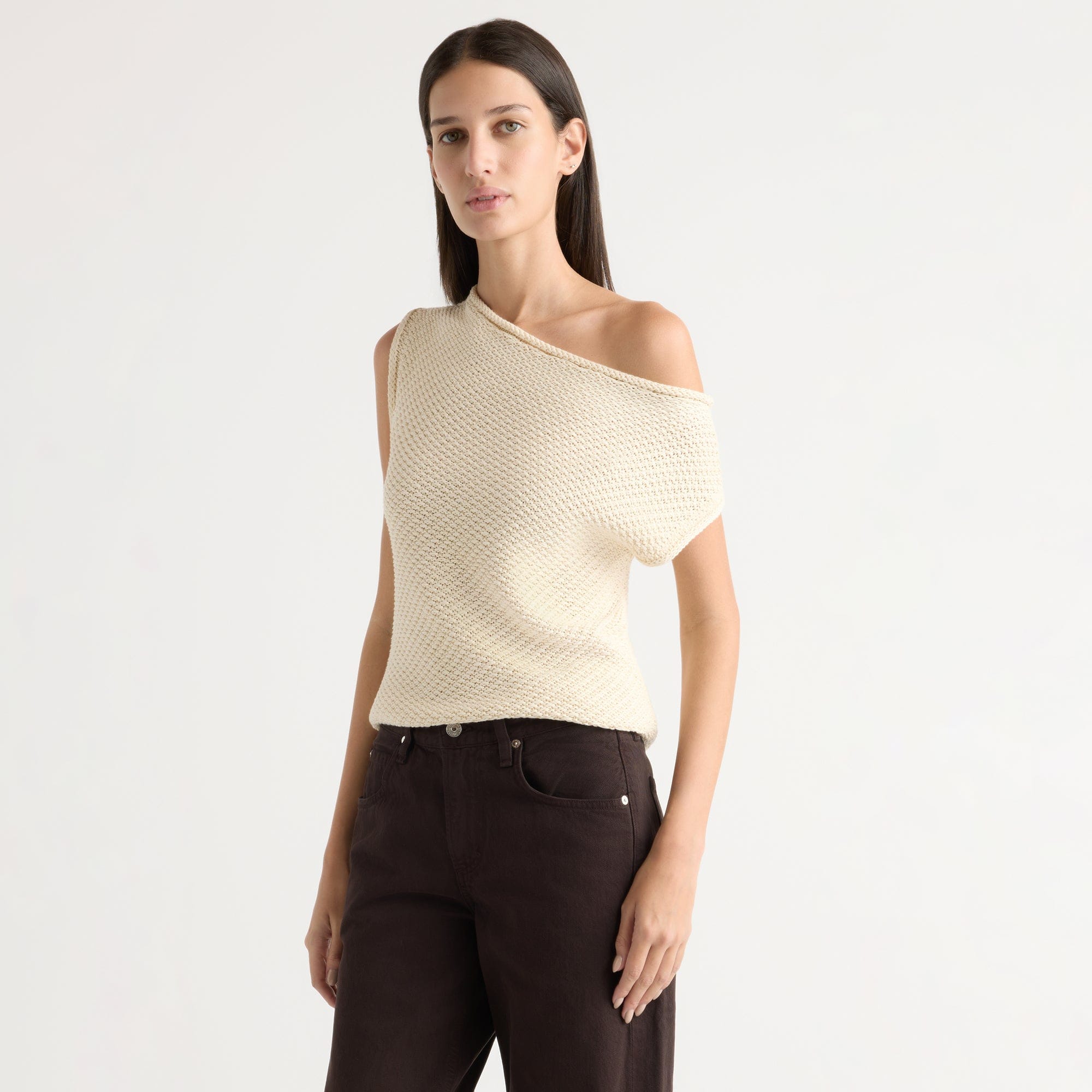Karolina | Chisa Textured Off-Shoulder Knit Top in Size Extra Small