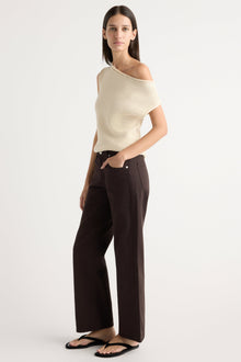 Karolina | Chisa Textured Off-Shoulder Knit Top in Size Extra Small