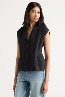 Arya | Claudine Pintuck-Pleated Blouse in Size Small