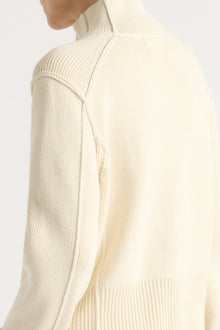 Charlotte | Clove Button Mock-Neck Knit Cardigan in Size Small