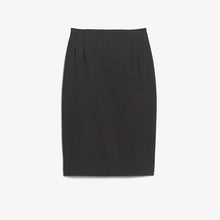 Side image of a woman standing wearing the Cobble Hill Skirt in Gray Melange | Still | Exclude